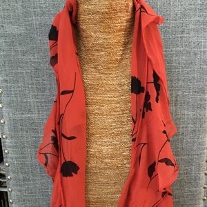 Red and black print accent scarf